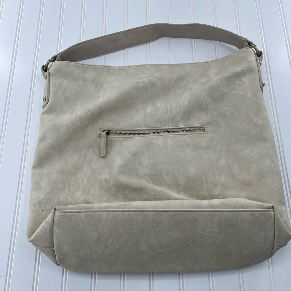 SHIRALEAH Brooklyn Vegan Ivory Hobo Purse Bag